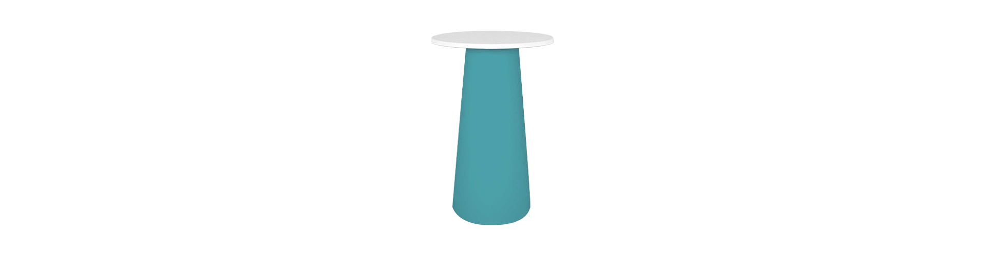 miko tavolo arredamento moderno in polietilene doppio colore top bianco base ottanio kloris